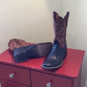 Ariat Two Toned Exotic lLeather Cowboy Boots